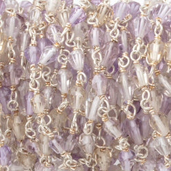 4.5-6mm Ametrine Faceted Tear Drop Beads on Sterling Silver Chain (ONLINE ORDER ONLY)