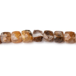 5.5mm Ferrous Quartz Faceted Cube Beads 8 inch 36 pieces