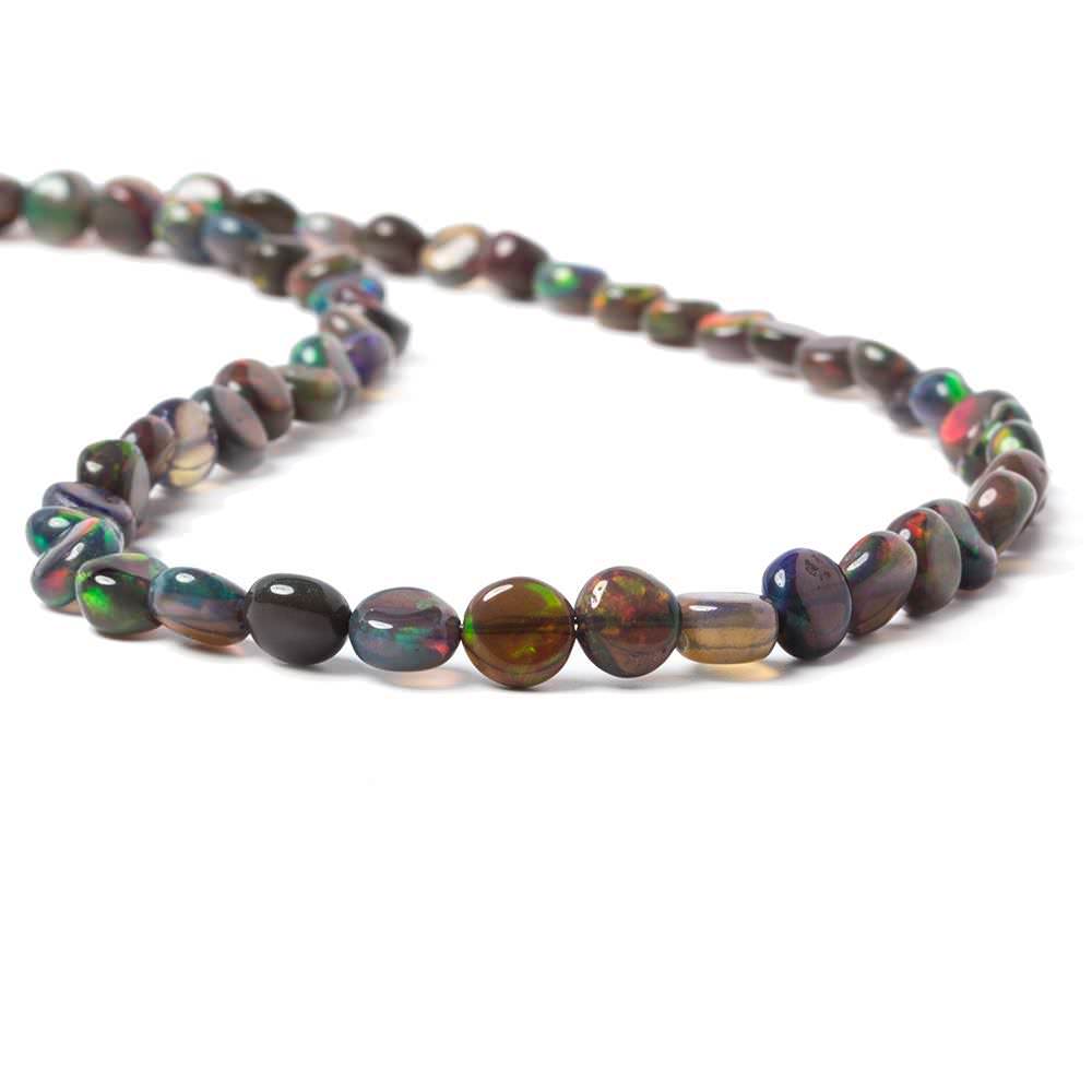 4.5-7mm Blue Ethiopian Opal Plain Coin Beads 18 inch 85 pieces AA (ONLINE ORDER ONLY)