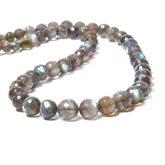4.5-9mm Labradorite faceted round beads 16 inch 57 pieces (ONLINE ORDER ONLY)