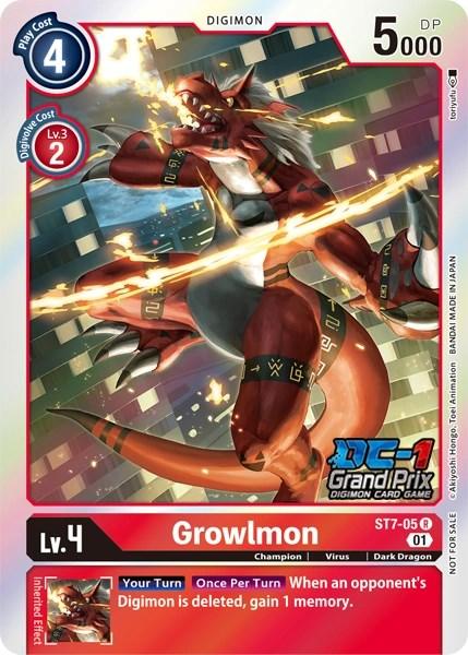 Growlmon [ST7-05] (DC-1 2022 Stamped) [Starter Deck: Gallantmon Promos] (ONLINE ORDER ONLY)