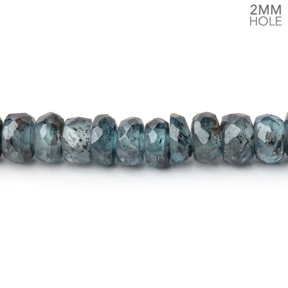 5-6mm Indigo Kyanite 2mm Large Hole Faceted Rondelle Beads 7 inch 53 pieces (ONLINE ORDER ONLY)
