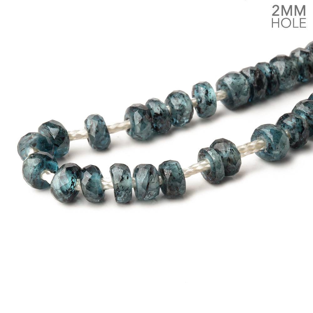 5-6mm Indigo Kyanite 2mm Large Hole Faceted Rondelle Beads 7 inch 53 pieces (ONLINE ORDER ONLY)