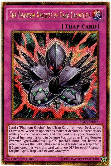 The Phantom Knights of Dark Gauntlets [PGL3-EN016] Gold Secret Rare (ONLINE ORDER ONLY)