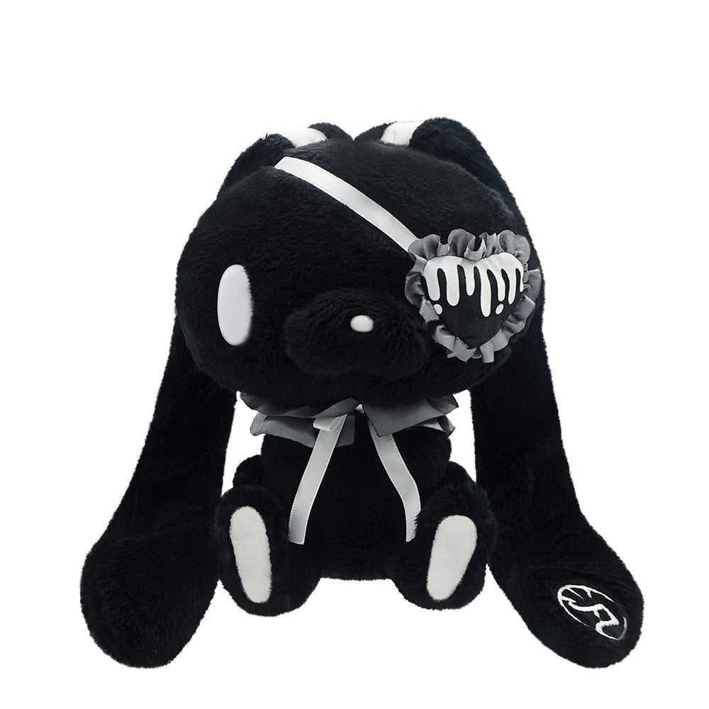 All Purpose Bunny Eye Patch Palm-Sized Sitting Plush (Black)