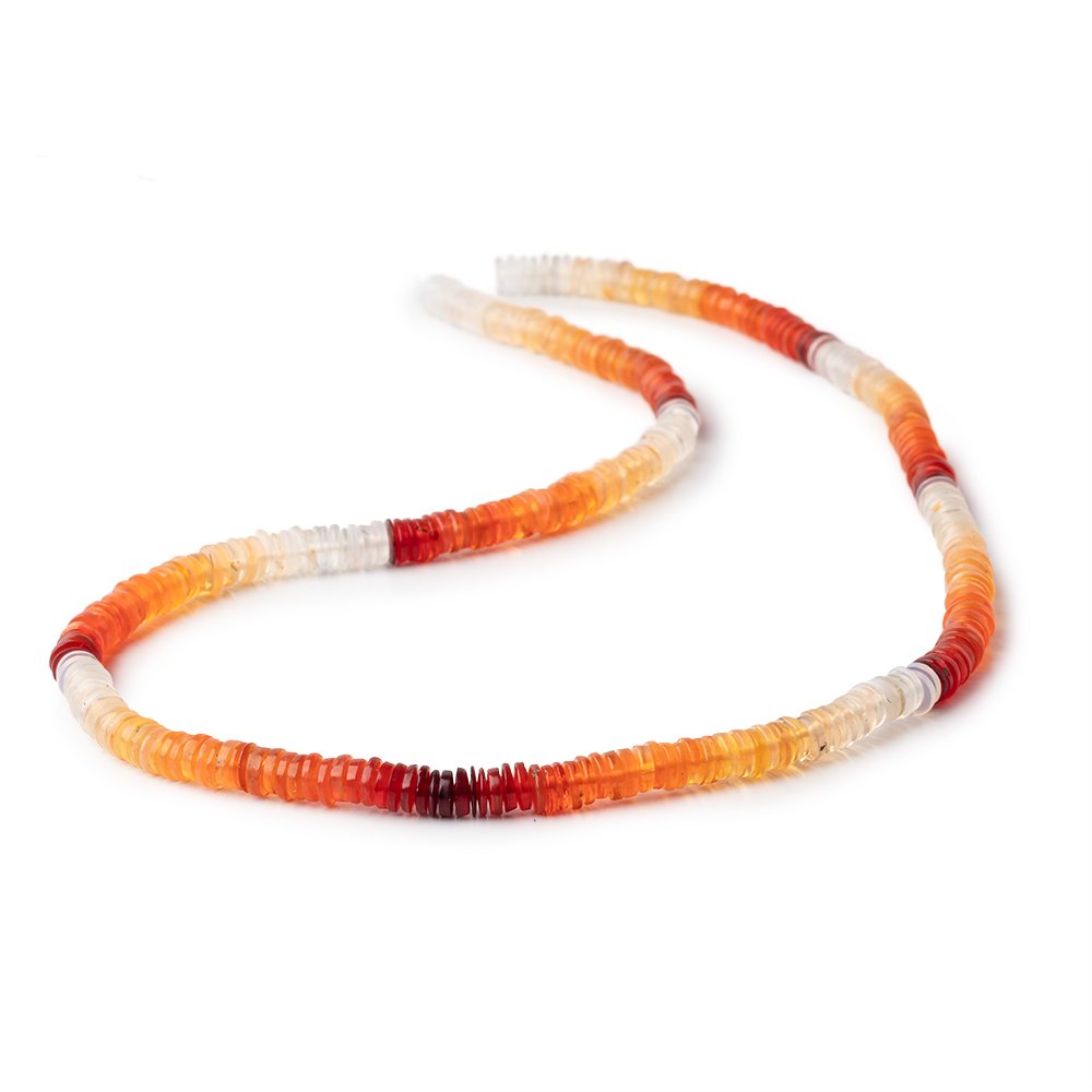 4.5mm Multi Color Fire Opal plain heishi beads 15 inch 305 pieces (ONLINE ORDER ONLY)