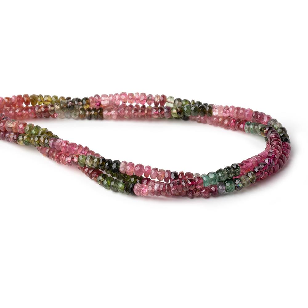 4.5mm Multi Color Tourmaline Faceted Rondelles 15 inches 150 Beads (ONLINE ORDER ONLY)