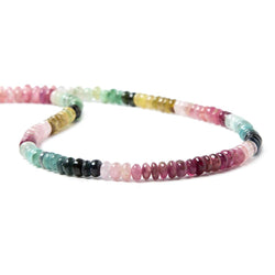 4.5mm Multiple Color Tourmaline plain rondelles 16 inches 160 beads (ONLINE ORDER ONLY)