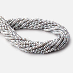 4.5mm Silver Center Drilled Button Freshwater Pearls 15 inch 145 Beads AAA