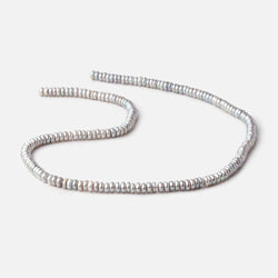 4.5mm Silver Center Drilled Button Freshwater Pearls 15 inch 169 Beads AAA (ONLINE ORDER ONLY)