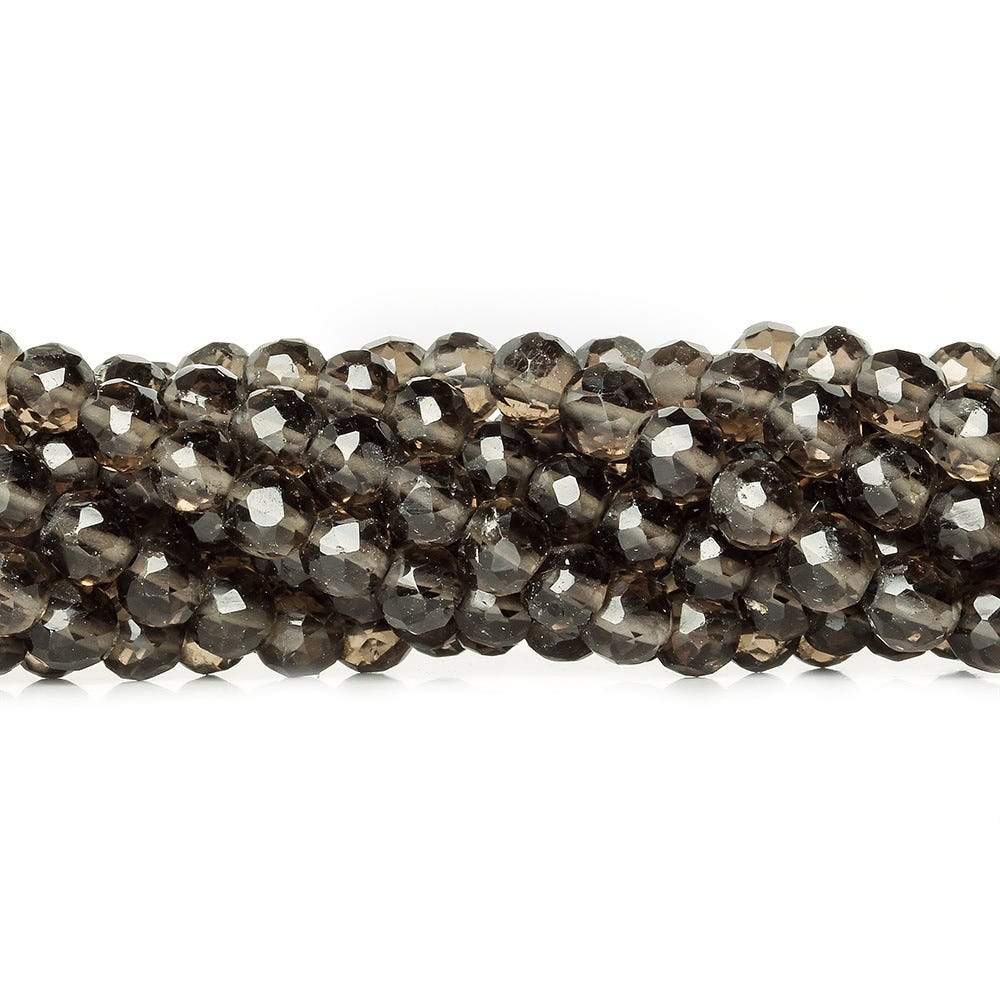 4.5mm Smoky Quartz Faceted Round Beads 13.25 inch 88 pieces (ONLINE ORDER ONLY)