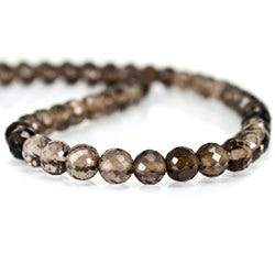 4.5mm Smoky Quartz Faceted Round Beads 13.25 inch 88 pieces (ONLINE ORDER ONLY)