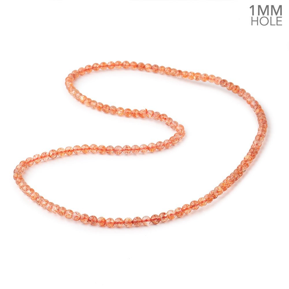 4.5mm Sunstone Plain Round Beads 21 inch 126 pieces AAA 1mm hole (ONLINE ORDER ONLY)