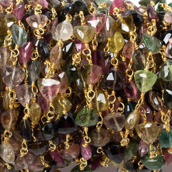 4.5mm Tourmaline Faceted Vermeil Chain by the foot (ONLINE ORDER ONLY)