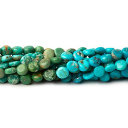 4.5mm Turquoise Plain Coins 13 inch 73 beads A (ONLINE ORDER ONLY)