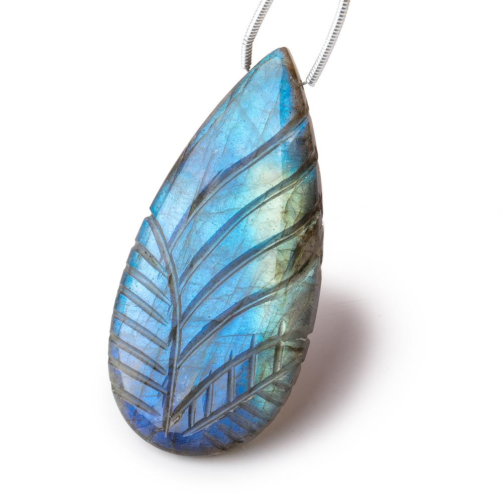 45x22mm Labradorite Carved Pear 1 Focal Bead (ONLINE ORDER ONLY)