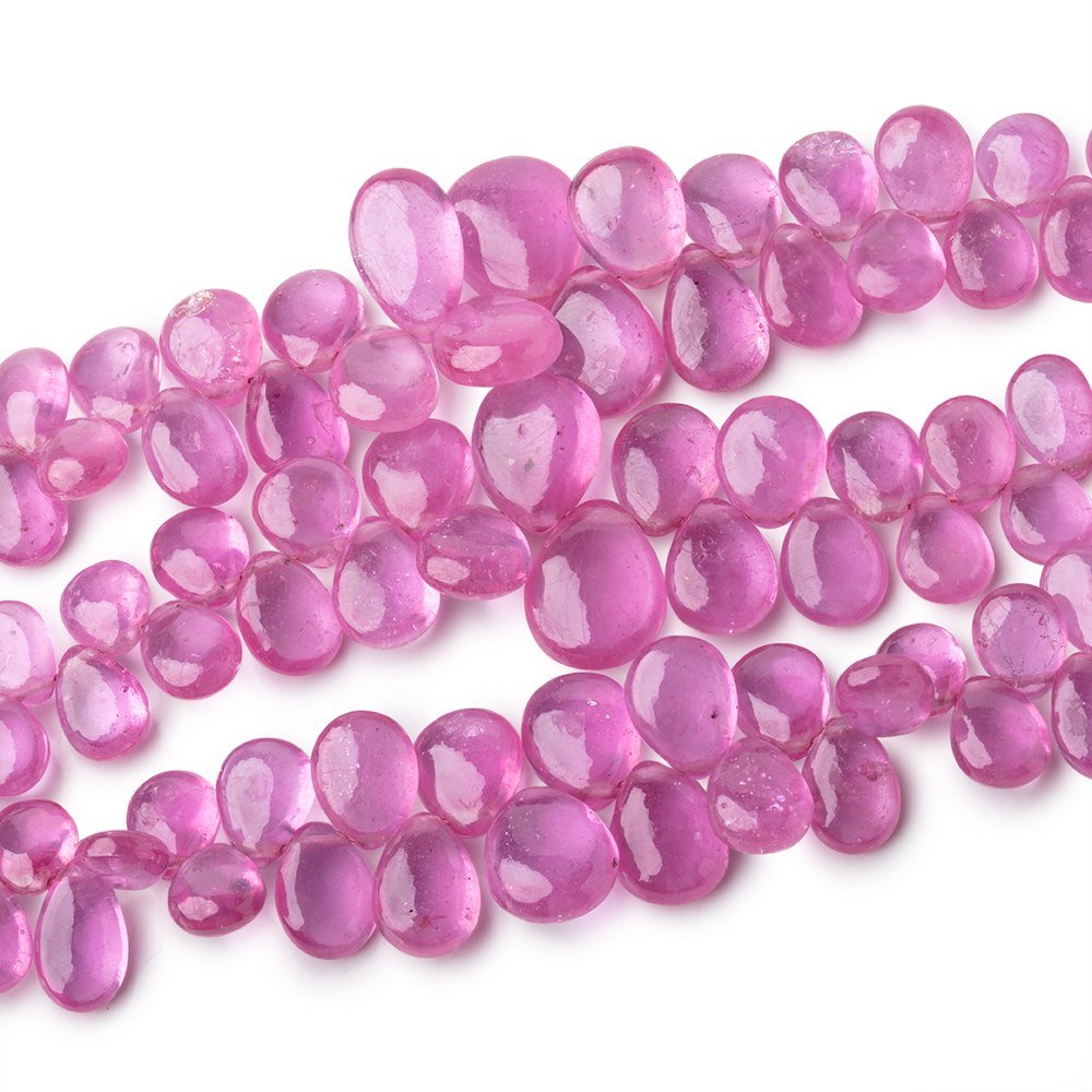 4.5x4-10x8mm Pink Sapphire Plain Pear Beads Set of 3 Strands AAA (ONLINE ORDER ONLY)