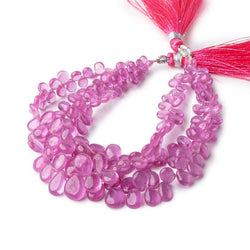 4.5x4-10x8mm Pink Sapphire Plain Pear Beads Set of 3 Strands AAA (ONLINE ORDER ONLY)