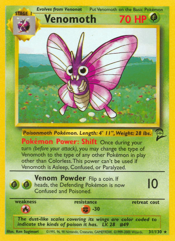 Venomoth (31/130) [Base Set 2] (Online Only)