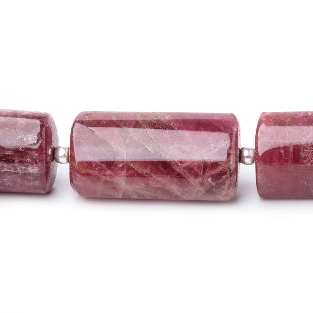 17x13-30x16mm Rubelite Tourmaline Tube beads 17inch 19 pieces AA (ONLINE ORDER ONLY)