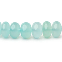 6-8mm Seafoam Blue Chalcedony Plain Rondelle Beads 16 inch 80 pieces