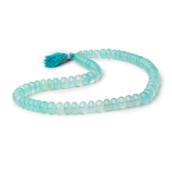 6-8mm Seafoam Blue Chalcedony Plain Rondelle Beads 16 inch 80 pieces