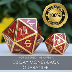 Valentine Pink and Silver Heart Metal Dice Set (ONLINE ORDER ONLY)