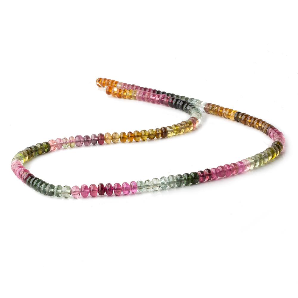 4.7mm Multi Color Tourmaline plain rondelle beads 18 inch 154 pieces A (ONLINE ORDER ONLY)