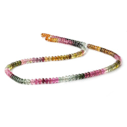 4.7mm Multi Color Tourmaline plain rondelle beads 18 inch 154 pieces A (ONLINE ORDER ONLY)