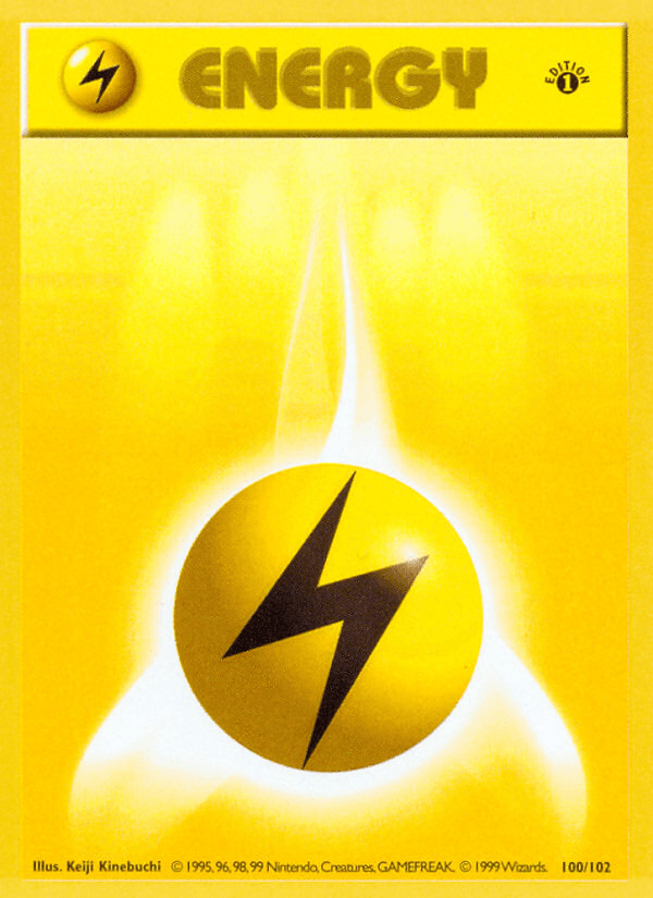 Lightning Energy (100/102) (Shadowless) [Base Set 1st Edition] (Online Only)