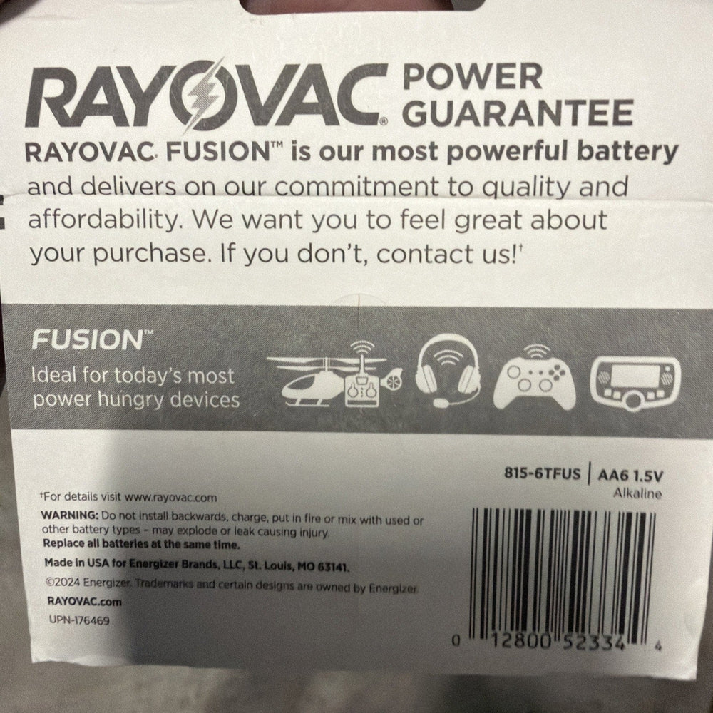 Rayovac Fusion AA Batteries Lot Of 4x 6 Pack (24total) 12 Year Power Guarantee (ONLINE ORDER ONLY)