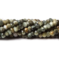 4.8mm Cat's Eye Green Quartz faceted rondelle 12.5 inch 99 beads (ONLINE ORDER ONLY)