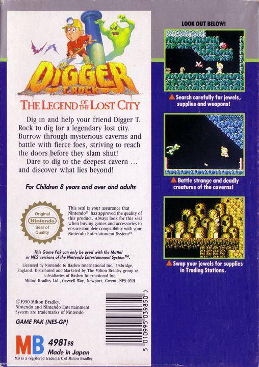 Digger T. Rock: The Legend of the Lost City (Nintendo NES) (Online Only)