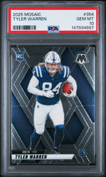 Graded 2025 Panini Mosaic Tyler Warren #354 Rookie RC Football Card PSA 10 Gem Mint