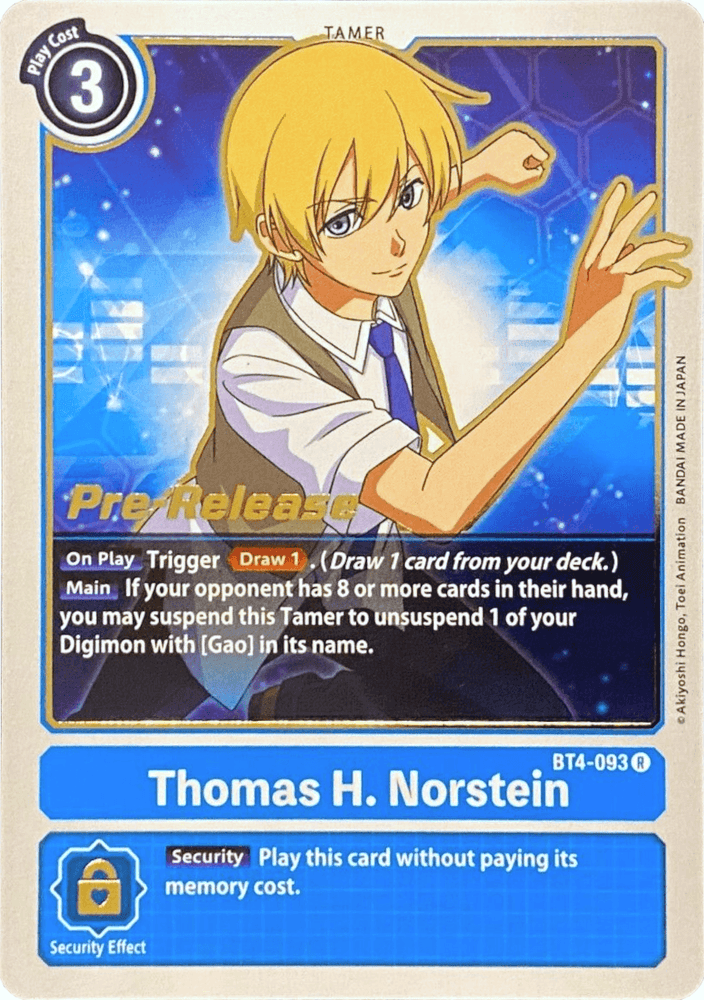 Thomas H. Norstein [BT4-093] [Great Legend Pre-Release Promos] (ONLINE ORDER ONLY)