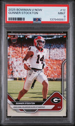 Graded 2025 Topps Bowman U Now Gunner Stockton #12 Rookie RC Football Card PSA 9 Mint