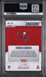 Graded 2025 Panini Instant NFL Emeka Egbuka #53 Rookie RC Football Card PSA 10 Gem Mint