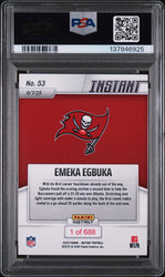 Graded 2025 Panini Instant NFL Emeka Egbuka #53 Rookie RC Football Card PSA 9 Mint