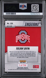 Graded 2025 Panini Instant NIL Julian Sayin #JSA Rookie RC Football Card PSA 9 Mint