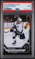 Graded 2025 Topps Bowman U Now Gavin McKenna #2 Black Foil /10 Rookie RC Hockey Card PSA 9 Mint