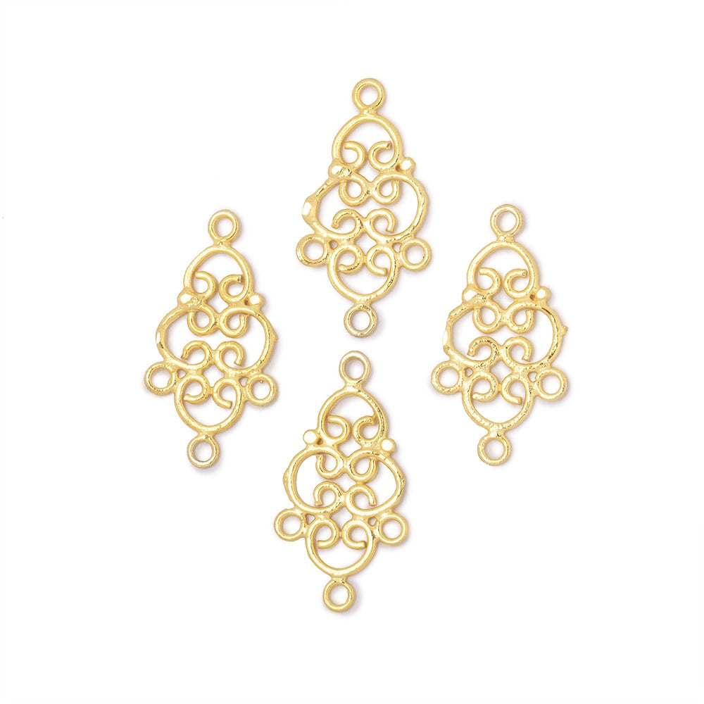 19x13mm Filigree 3 Ring Charm Set of 4 pieces (ONLINE ORDER ONLY)