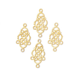 19x13mm Filigree 3 Ring Charm Set of 4 pieces (ONLINE ORDER ONLY)
