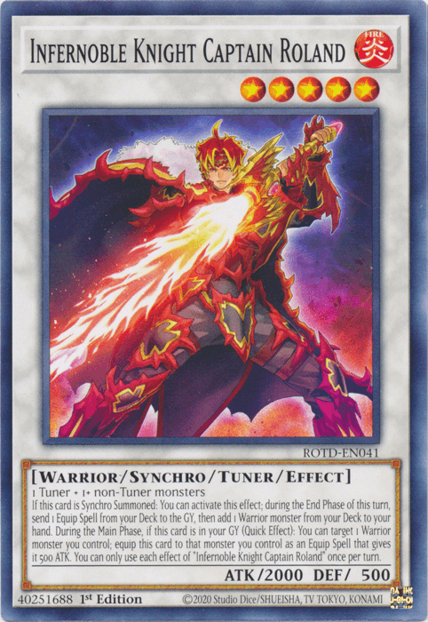 Infernoble Knight Captain Roland [ROTD-EN041] Common (ONLINE ORDER ONLY)