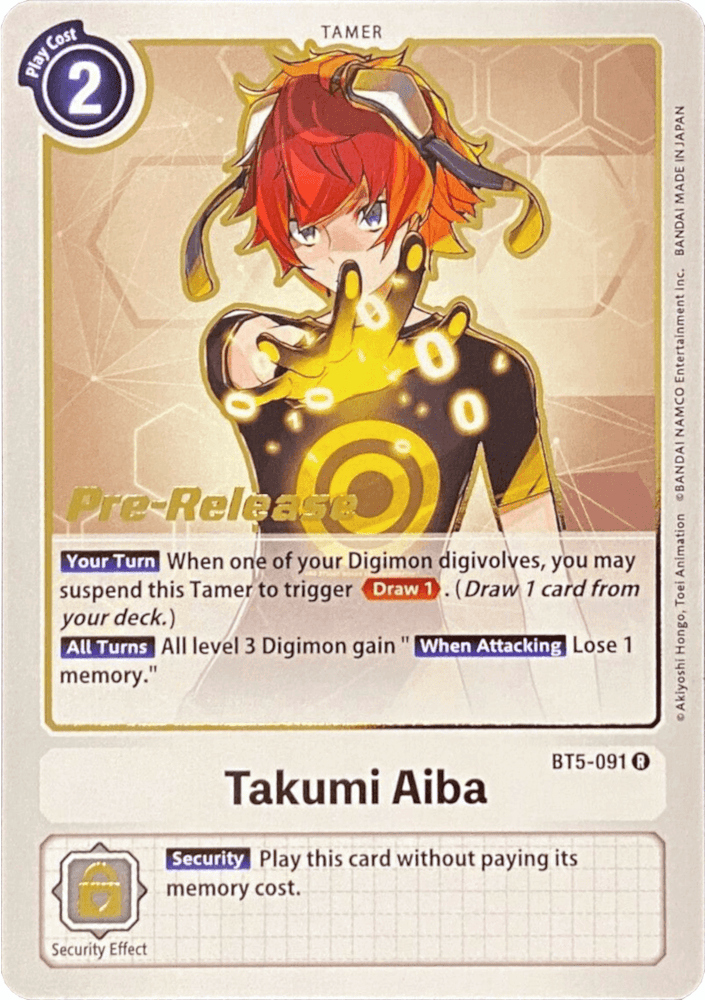 Takumi Aiba [BT5-091] [Battle of Omni Pre-Release Promos] (ONLINE ORDER ONLY)