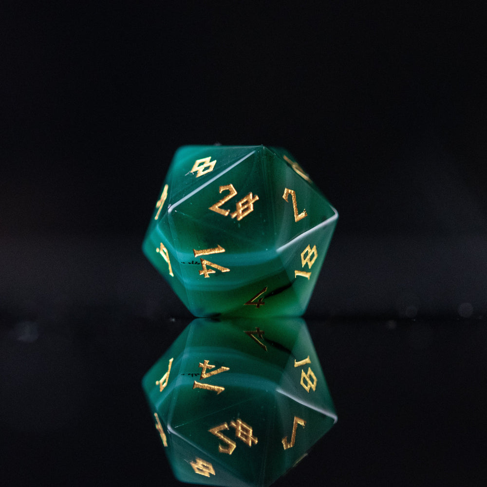 Green Agate Stone Dice Set (ONLINE ORDER ONLY)