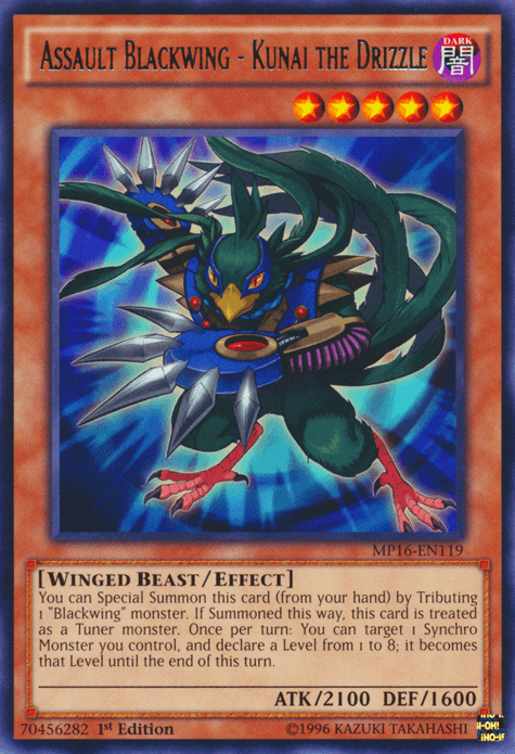 Assault Blackwing - Kunai the Drizzle [MP16-EN119] Rare (ONLINE ORDER ONLY)