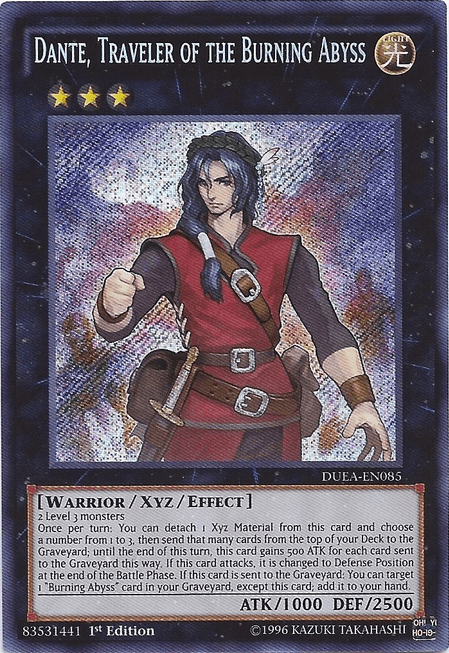 Dante, Traveler of the Burning Abyss [DUEA-EN085] Secret Rare (ONLINE ORDER ONLY)