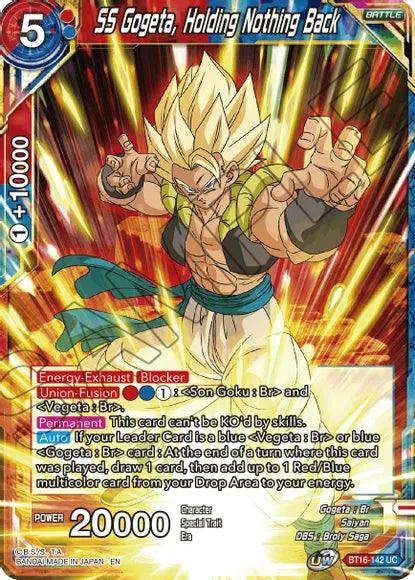 SS Gogeta, Holding Nothing Back (BT16-142) [Realm of the Gods] (ONLINE ORDER ONLY)