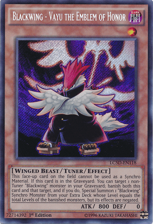 Blackwing - Vayu the Emblem of Honor [LC5D-EN118] Secret Rare (ONLINE ORDER ONLY)