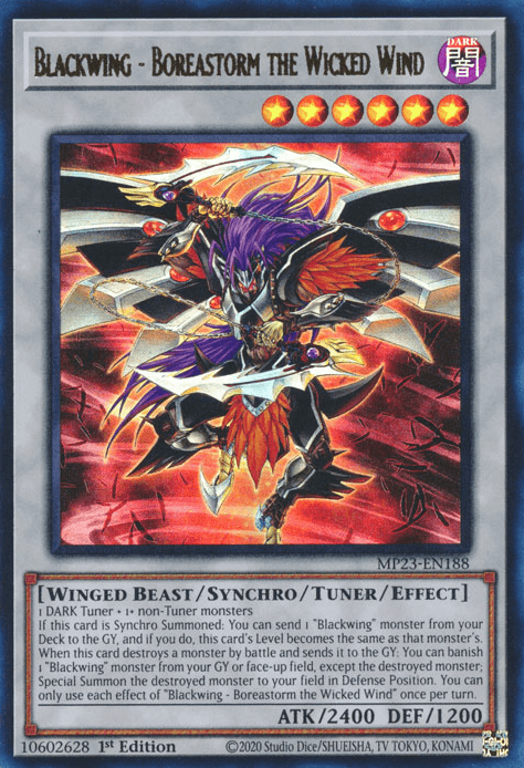 Blackwing - Boreastorm the Wicked Wind [MP23-EN188] Ultra Rare (ONLINE ORDER ONLY)